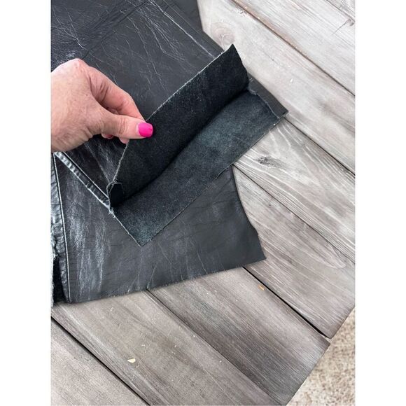 Santa Fe Black 100% Leather Moto Mob Wife Pants Women's Size 10 - Picture 8 of 11